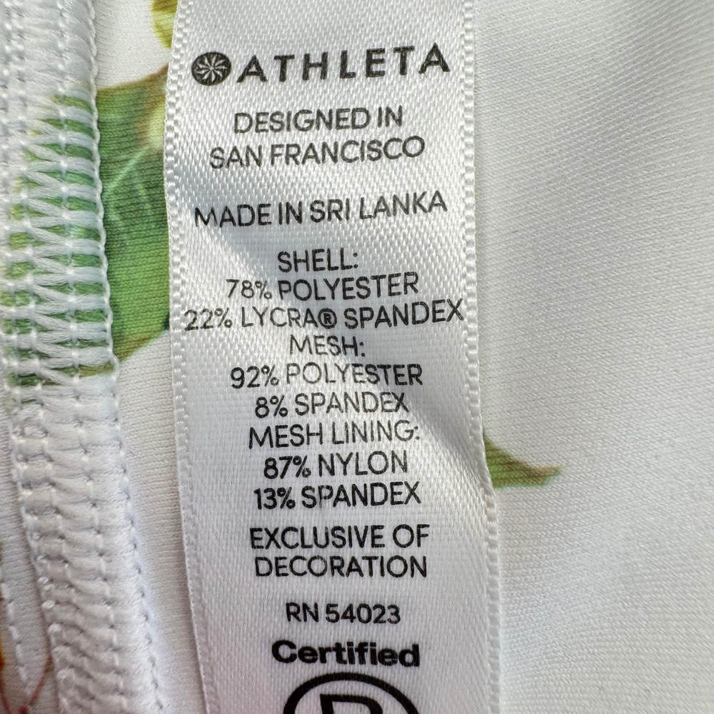 Athleta Contender Blossom Floral 7/8 Running Tights Medium Side Stripe - Picture 13 of 16